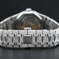 Rehan Jewels Audemars Piguet Swiss Eta Movement Full White Ice Out Moissanite Diamond Make Dial Plate In Arbic