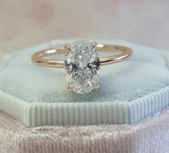 2.5 Carat Oval Cut CVD Lab Grown Diamond Engagement Ring for Women, Solitaire Ring, Christmas Gifts, Wedding Ring