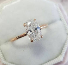 2.5 Carat Oval Cut CVD Lab Grown Diamond Engagement Ring for Women, Solitaire Ring, Christmas Gifts, Wedding Ring
