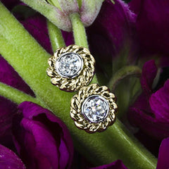 2 TCW Round Cut Diamond Stud Earrings For Women, Bezel Earrings, Unique Earrings, Christmas Gifts, Push Back Earrings