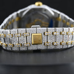 Rehan Jewels Audemars Piguet Swiss Eta Movement Yellow Gold Full Iced Out Moissanite Diamond Watch