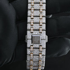 Rehan Jewels Audemars Piguet Swiss Eta Movement Rose Gold Full Iced Out Moissanite Diamond Watch Make Dial Plate Roman, Highted Collet, & Bezell