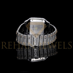 Rehan Jewels Cartier Swiss Eta Automatic Movement Full White Ice Out Moissanite Diamond Watch And Make Rose Collet