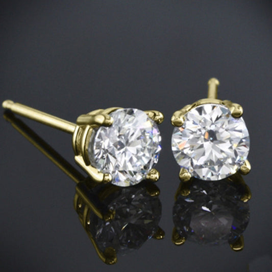 4 TCW Round Cut Diamond Stud Earrings For Women, Christmas Gifts, Anniversary Gifts