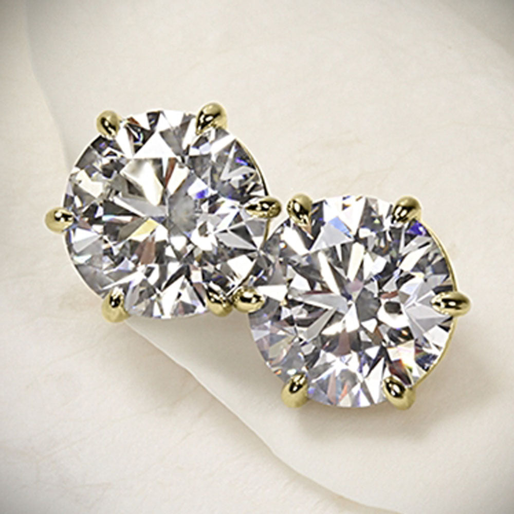 6 TCW Round Cut Diamond Stud Earrings For Women, Christmas Gifts, Anniversary Gifts