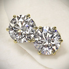 6 TCW Round Cut Diamond Stud Earrings For Women, Christmas Gifts, Anniversary Gifts