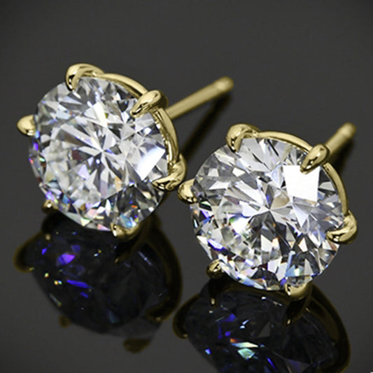 6 TCW Round Cut Diamond Stud Earrings For Women, Christmas Gifts, Anniversary Gifts