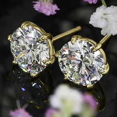 6 TCW Round Cut Diamond Stud Earrings For Women, Christmas Gifts, Anniversary Gifts