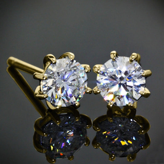 5 TCW Round Cut Diamond Stud Earrings For Women, Christmas Gifts, Anniversary Gifts