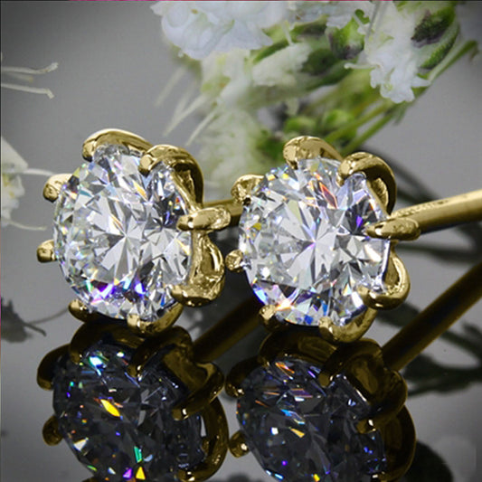 5 TCW Round Cut Diamond Stud Earrings For Women, Christmas Gifts, Anniversary Gifts