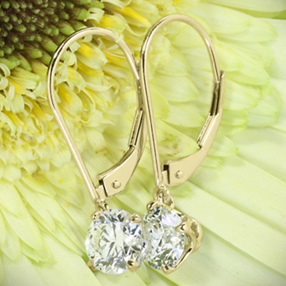 3 TCW Round Cut Diamond Hoop Earrings For Women, Dangle Earrings, Christmas Gifts, Anniversary Gifts