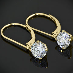 3 TCW Round Cut Diamond Hoop Earrings For Women, Dangle Earrings, Christmas Gifts, Anniversary Gifts