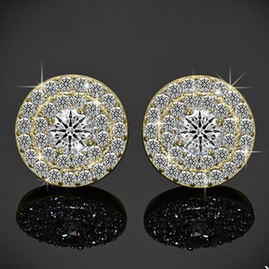 2.3 TCW Round Cut Diamond Stud Earrings For Women, Christmas Gifts, Anniversary Gifts, Halo Earrings