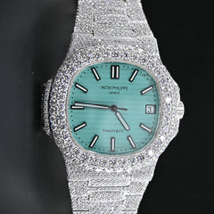 Rehan Jewels Patek Philippe Swiss Eta Automatic Movement Orologio con diamanti VVS bianchi Moissanite Orologio di lusso 