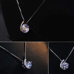 1.5 CT Round Cut Diamond Charm Pendant For Women, Wedding Pendant, Anniversary Gifts, Christmas Gifts