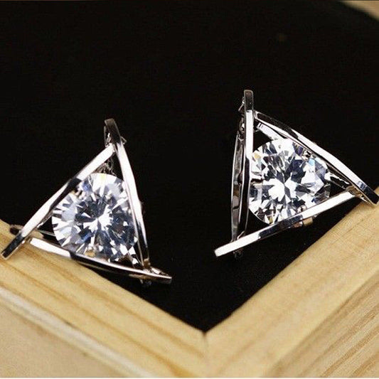 2 TCW Round Cut Diamond Stud Earrings For Women, Wedding Earrings, Christmas Gifts, Handmade Earrings