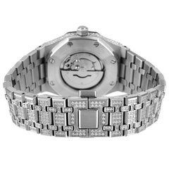 Quadrante arabo arcobaleno Data Acciaio inossidabile Movimento automatico Icy Micro Pave Nuovo orologio di lusso Fatto a mano Spedizione veloce 